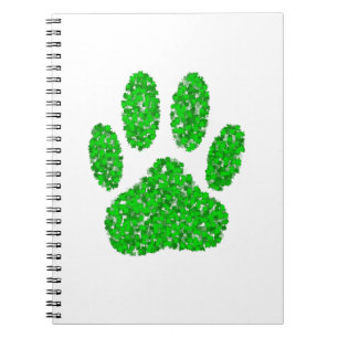 Caderno Espiral Impressão de Pista de Cachorro Verde