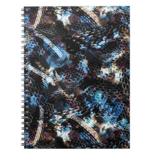 Caderno Espiral impressão de réptil de cobra de abstrato