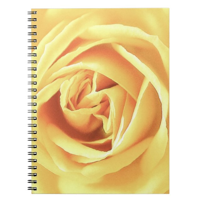 Caderno Espiral Impressão de rosa amarela (Frente)