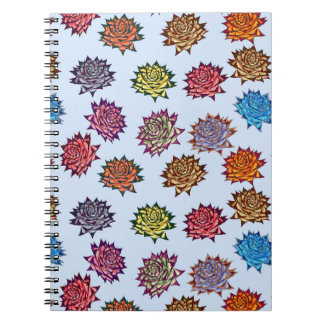 Caderno Espiral Impressão de Rosa, Padrão Floral de Estilo Moderno