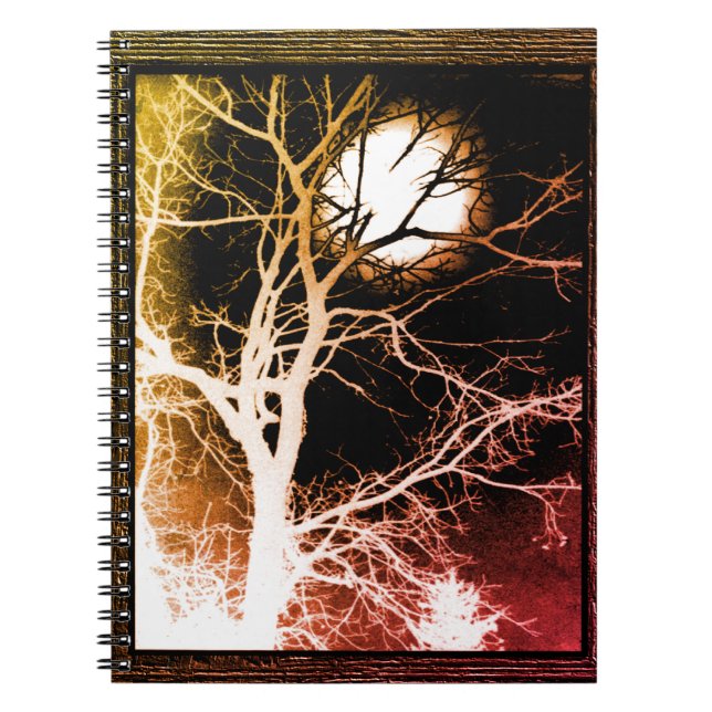 Caderno Espiral Impressão de tela de lua (Frente)