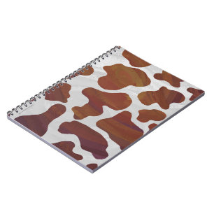 Caderno Espiral Impressão de Vaca Marrom e Branco