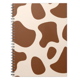 Caderno Espiral Impressão de Vaca Rosa e Marrom