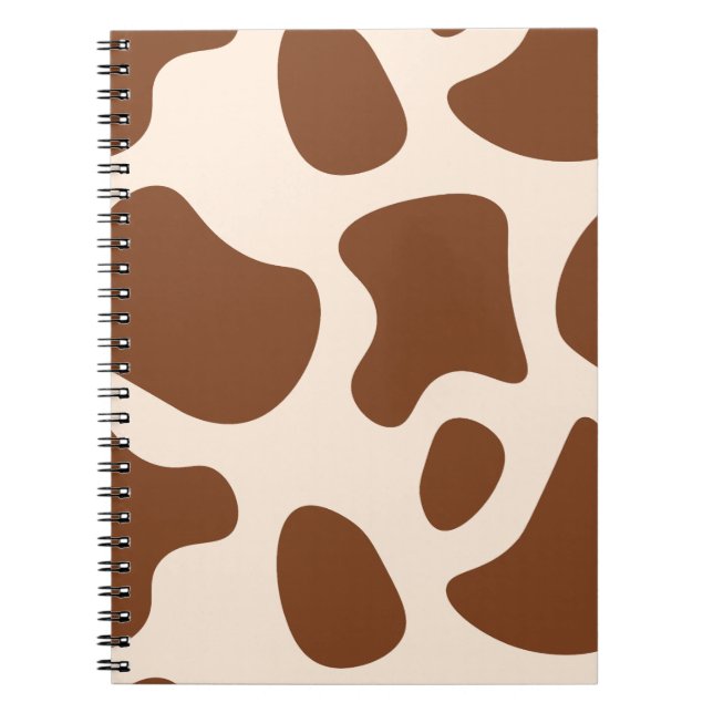 Caderno Espiral Impressão de Vaca Rosa e Marrom (Frente)