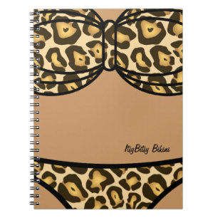 Caderno Espiral Impressão do leopardo do biquini