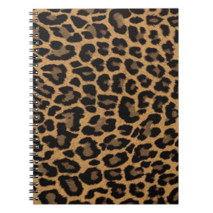 Caderno Espiral impressão do leopardo do falso