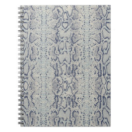 Caderno Espiral Impressão em animais de cinza e Cobra azul