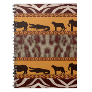 Caderno Espiral Impressão em animais do Leopardo Africano da Neve