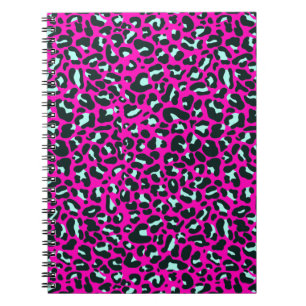 Caderno Espiral Impressão em animais Leopardo Cor-de-Rosa Moderna
