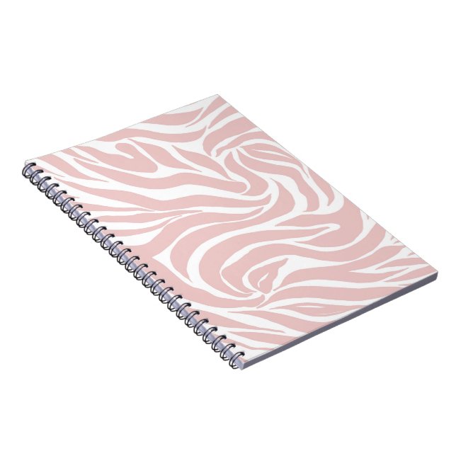 Caderno Espiral Impressão em branco de zebra rosa-rosa-esbranquiça (Lado Direito)