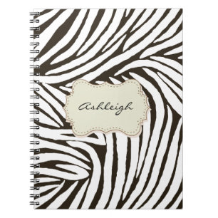 Caderno Espiral Impressão em Zebra Branca Preta