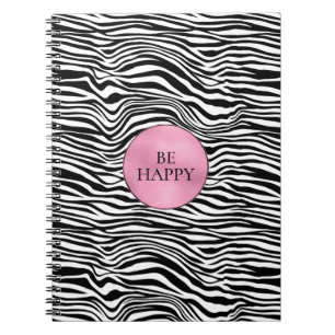 Caderno Espiral Impressão em Zebra Preta e Branca