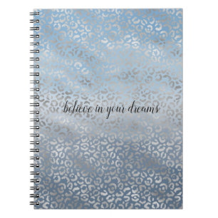 Caderno Espiral Impressão enfumaçado Azul Ombro-Cor-de-Água Pra