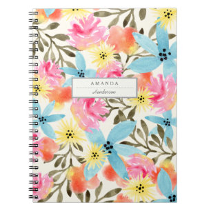 Caderno Espiral Impressão floral do paraíso