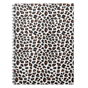Caderno Espiral Impressão Leopardo Branco