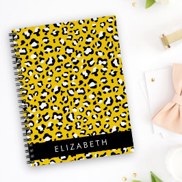 Caderno Espiral Impressão Leopardo, Manchas, Leopardo Amarelo, Seu