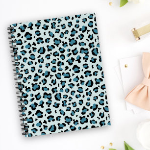 Caderno Espiral Impressão Leopardo, Manchas Leopardo, Leopardo Azu