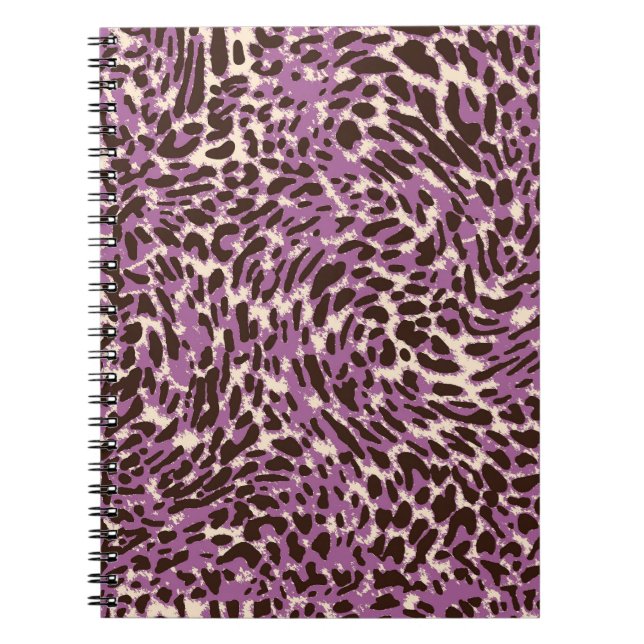 Caderno Espiral Impressão Leopardo, Padrão Animal Clássico. (Frente)