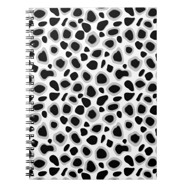 Caderno Espiral Impressão Leopardo - Preto e Branco (Frente)
