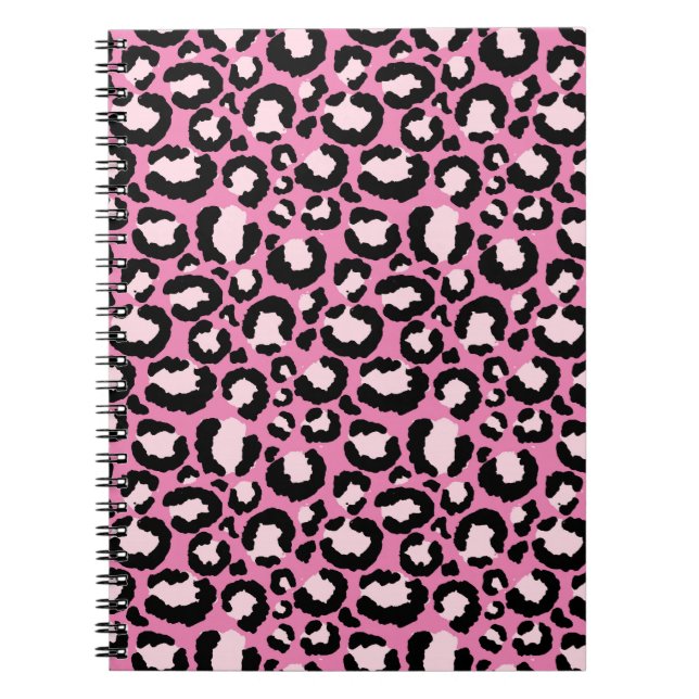 Caderno Espiral Impressão Leopardo Rosa (Frente)
