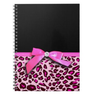 Caderno Espiral Impressão-leopardo-rosa-quente - gráfico arco