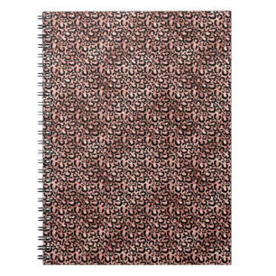 Caderno Espiral Impressão Preta-Leopardo Rosa