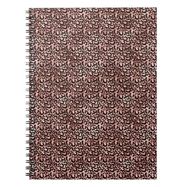 Caderno Espiral Impressão Preta-Leopardo Rosa (Frente)