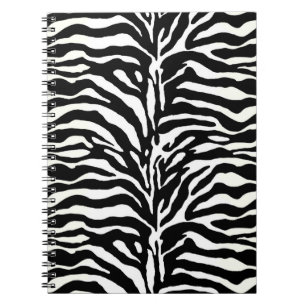 Caderno Espiral Impressão Selvagem de Animais, Zebra a Preto e Br