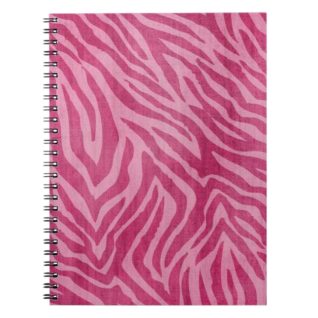 Caderno Espiral Impressão Zebra Rosa (Frente)