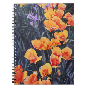 Caderno Espiral Impressionante Colorido de Campo Poppy