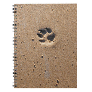 Caderno Espiral Impressões animais da pata na areia