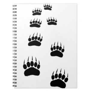 Caderno Espiral Impressões de pata de urso