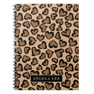 Caderno Espiral Imprimir Leopardo Cubo com Nome Personalizado