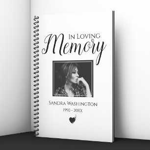 Caderno Espiral In Loving Memory Photo Memorial Guest