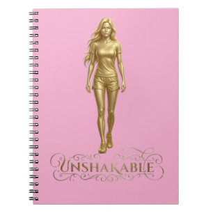 Caderno Espiral Inabalável: Poder Escrito em Gold notebook pink