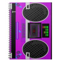 Incrível Boombox Ilustrado Roxo dos Anos 80