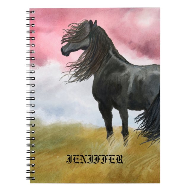 Caderno Espiral Incrível Horse Watercolor (Frente)