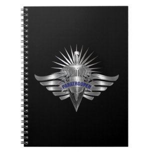 Caderno Espiral Incrível Paratrooper Personalizado Asas Projetadas