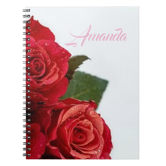 Caderno Espiral Incrível Rosas vermelhas belíssimas e românticas (Frente)