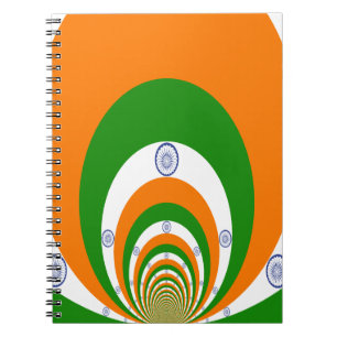 Caderno Espiral Índia Flag Kaleidoscope: Unidade sem fim e Patriot