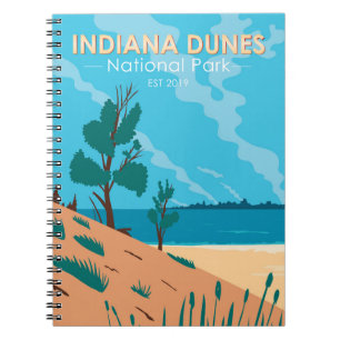 Caderno Espiral Indiana Dunes National Park Vintage