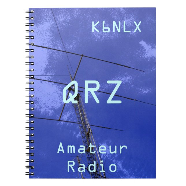 Caderno Espiral Indicativo de chamada rádio amador QRZ (Frente)