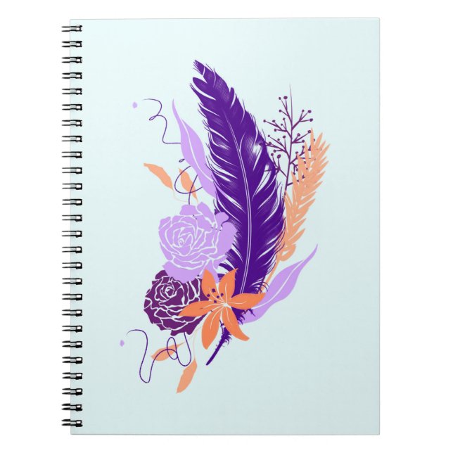 Caderno Espiral Indigo Feather Bloom (Frente)