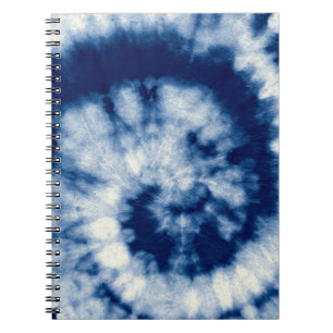 Caderno Espiral Indigo Round. Bohemian Tie Dye. Blue Roll Psychede