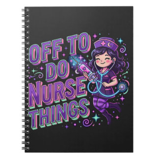 Caderno Espiral Indo Fazendo Coisas de Enfermeira Bruxa Fofa Enfer