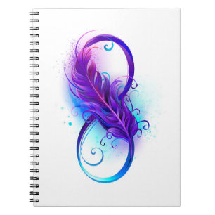 Caderno Espiral Infinidade com pena roxa