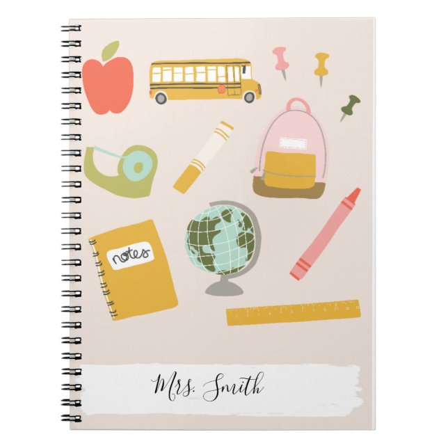 Caderno Espiral Influência personalizada do notebook do professor  (Frente)