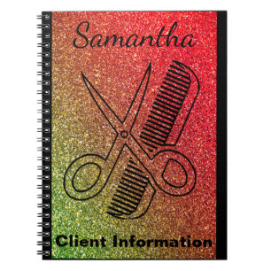 Caderno Espiral Informação do cliente do salão de beleza do