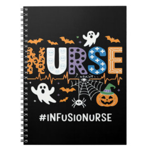 Caderno Espiral Infusion Nurse Enfermagem Estetoscópio Halloween E