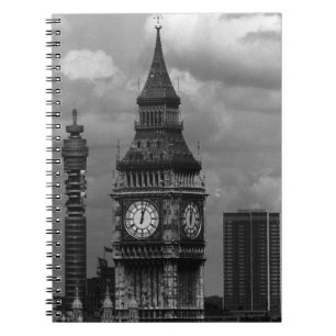 Caderno Espiral Inglaterra antiga torre da estação dos correios de